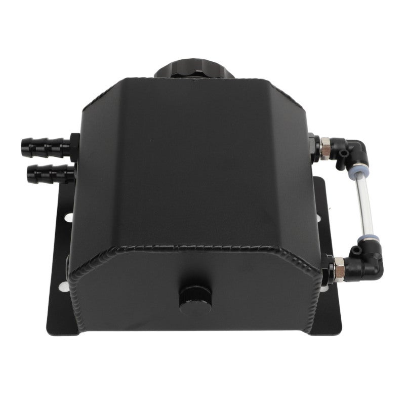 Engine Coolant Reservoir Tank Black Aluminum Alloy Overflow Tank - Leakproof High Temperature Resistant Expansion Tank for Automotive Cooling System - Image 1