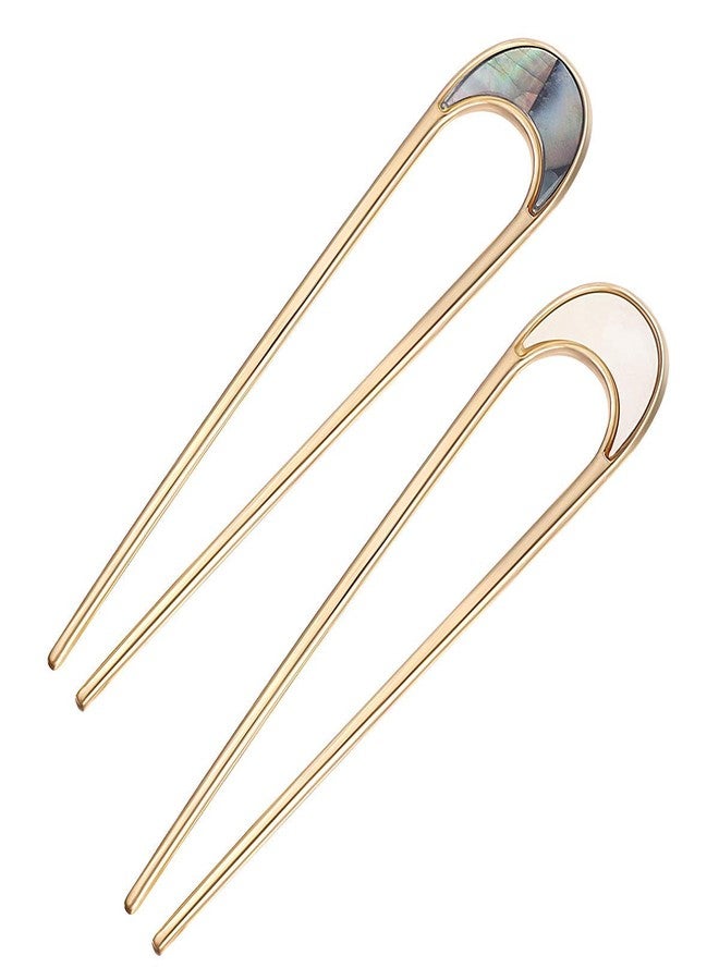 AUTOWRAP 2 PCS U-Shaped Hair Pins French Hair Pin Bun Hair Sticks Chignon Gold Hair Pins for Women Hair Accessories - Image 2