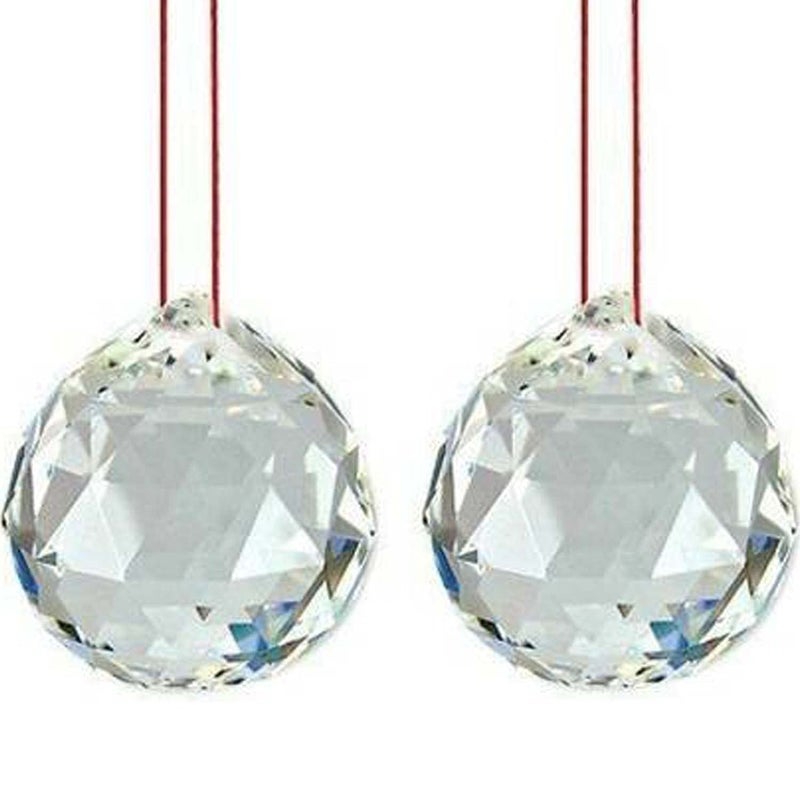 Pindia كرة كريستال شفافة معلقة من فنغ شوي لجلب الحظ والازدهار - 40 مم، عبوة من 2 (30 مم_عبوة من 2) - Image 1