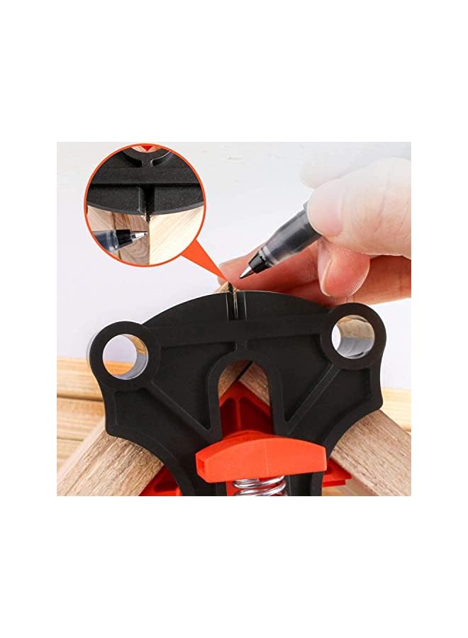 promass Corner Clamps for Woodworking, 4 Pcs Corner Clip Fixe, 60/90/120 Degree Angle Wood Clamp Corner Clip Fixer Ruler Clamp, Adjustable Swing Corner Clamp for Woodworking Hand Tools - Image 2
