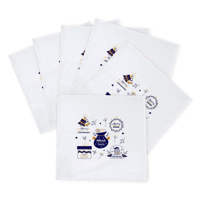 Khakee 6 Pcs Christmas Theme Silk Table Napkins 10x 10 for Xmas Decoration Christmas OrnamentsChristmas Giftxmas21357 - Image 2
