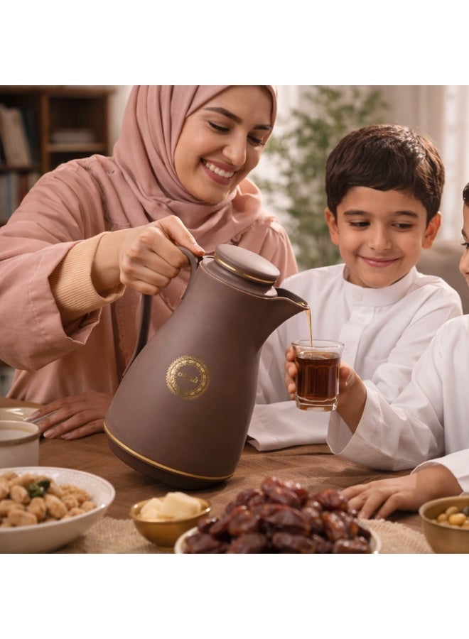 IDEAL PACK Luxury Arabic Coffee Thermos Flask – Brown & Gold Vacuum Insulated Coffee Pot for Arabic Coffee, Tea & Hot Beverages - Image 5