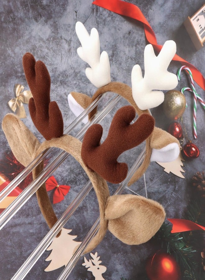 BAHABY 2 Pack Antler Headband Halloween Christmas Headbands for Women Christmas Reindeer Antlers Hairband - Image 3