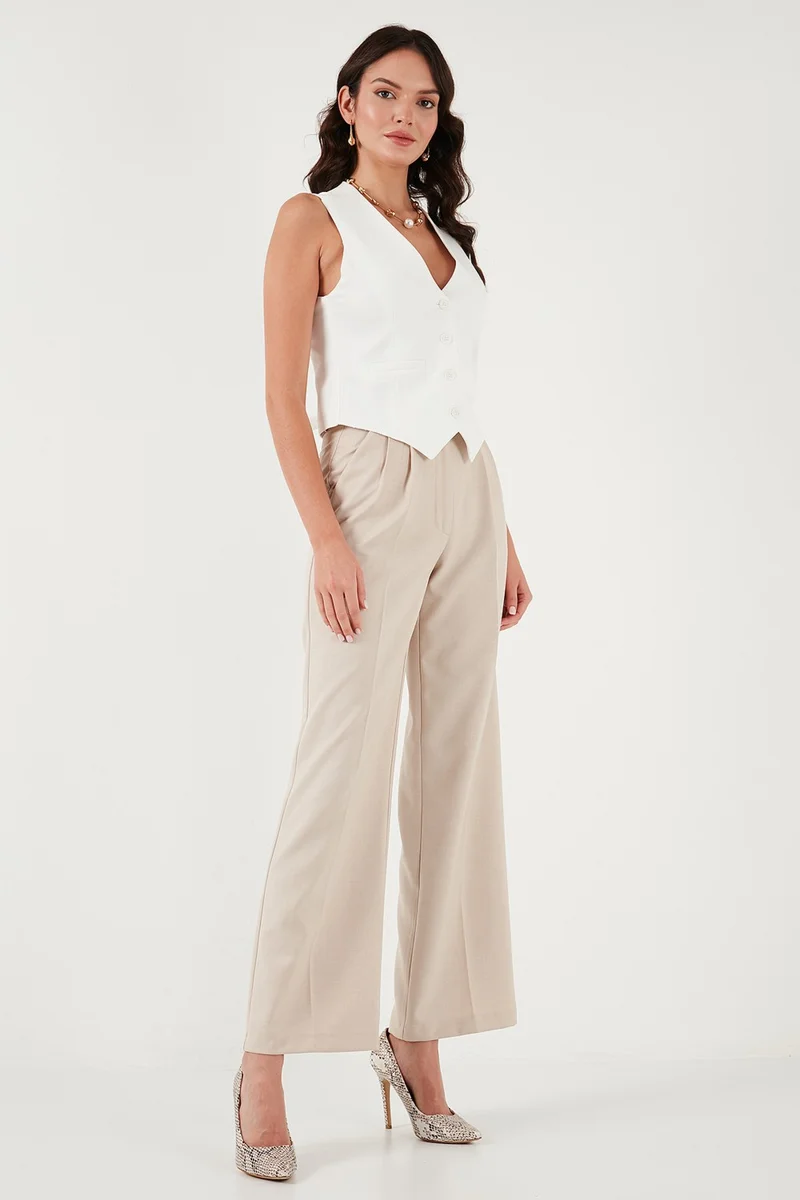 ليلا Fitted Fit Buttoned V Neck Buttoned Vest Women's Vest 6696796