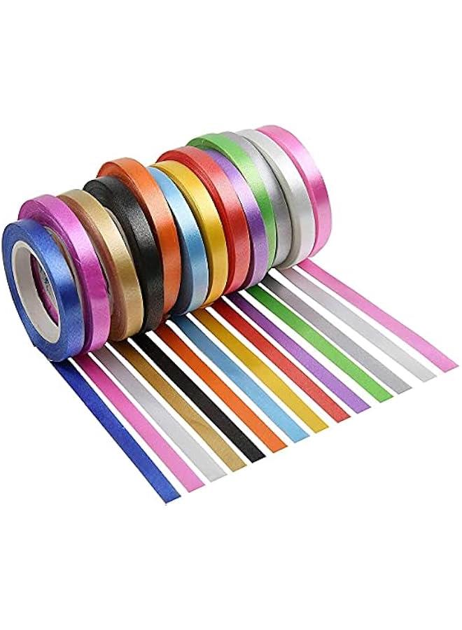 FYLX 26 Rolls of Crimped Ribbon for  Wrapping Bouquets  Wedding Party  Vibrant Colors for Cheerful Atmosphere 10m each) in 13 Different Shades - Image 1