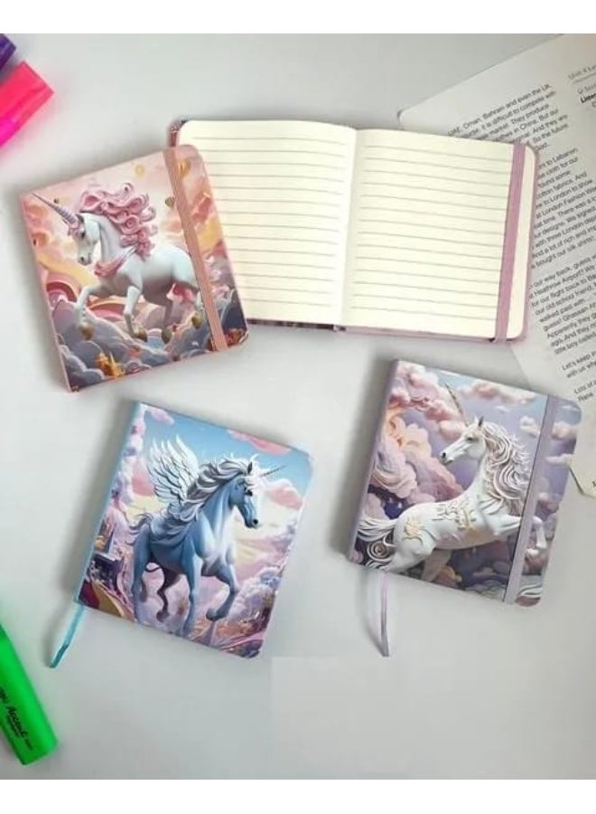 نوت بوك (كشكول)  بتصميم وحيد القرن مميز - غلاف مقوى وألوان مبهجة - Image 2