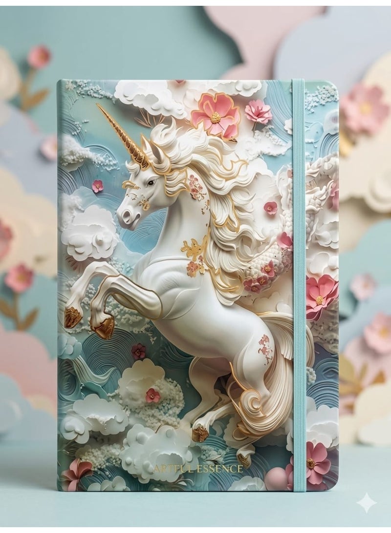 نوت بوك (كشكول)  بتصميم وحيد القرن مميز - غلاف مقوى وألوان مبهجة - Image 1