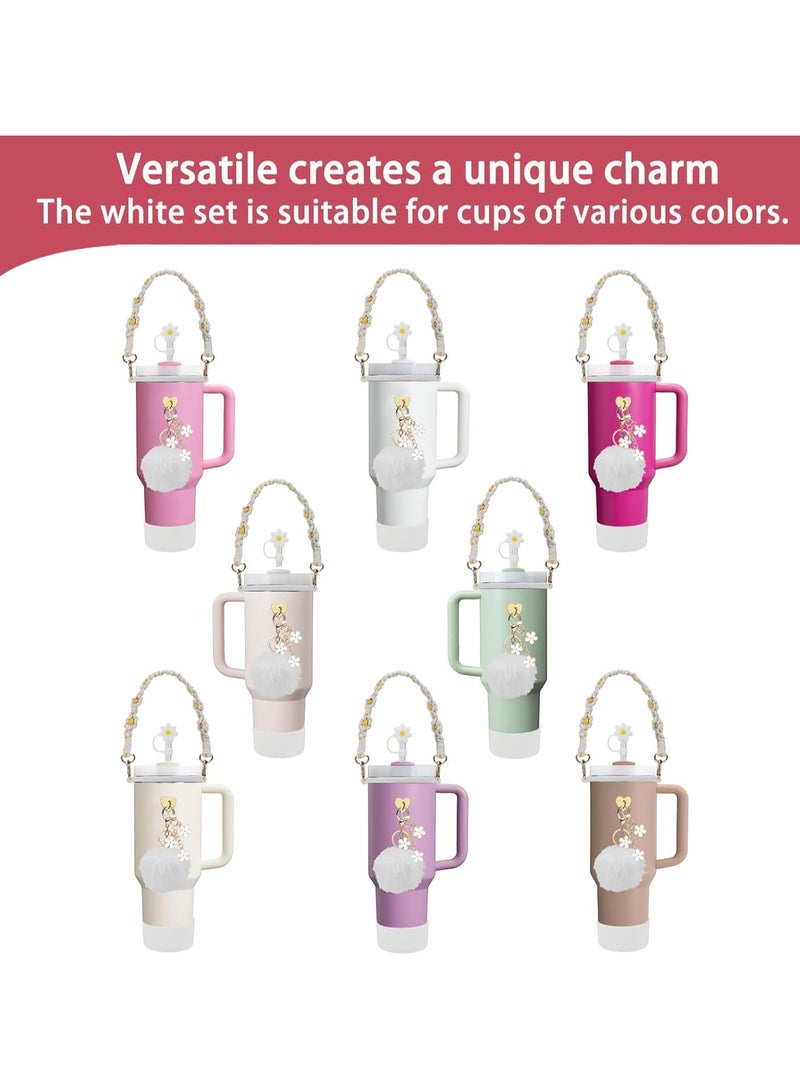 مجموعة ملحقات كأس بما في ذلك حزام مقبض زجاجة الماء، Siliocne ستانلي كأس الحذاء، Siliocne القش غطاء، Stanley Charms for Stanley Cup 40oz  30oz - Image 2