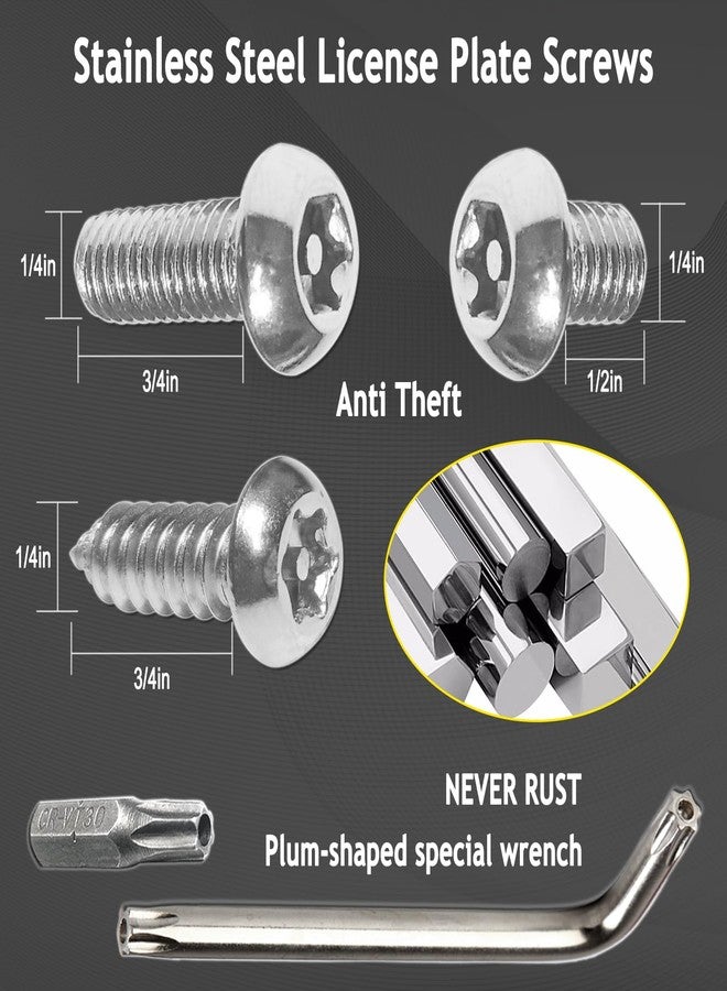 Aootf Front License Plate Bracket Holder - Universal Front Bumper License Plate Mounting Kit, 2 Drill Holes Car Tag Adapter with Anti Theft Stainless Steel Screw Bolt Caps - Image 4