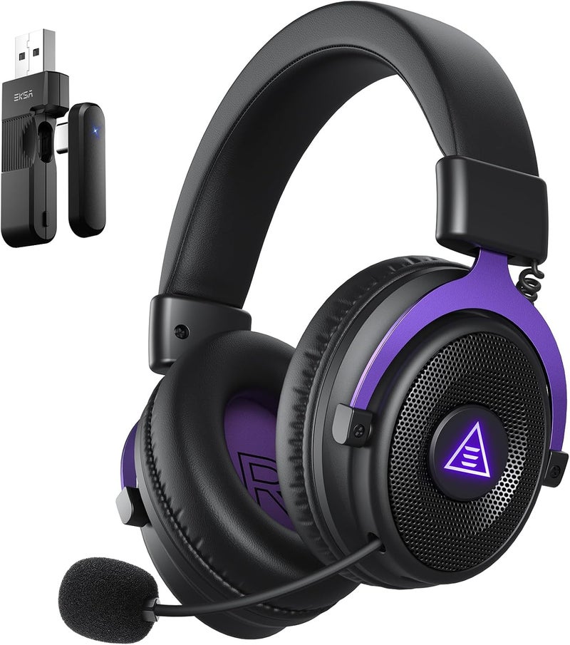 Wireless Gaming Headset for PC, Ps5, Ps4, 2.4 Ghz USB & Type-C Gaming Headphones with Microphone, 30ms Latency, 80H Battery Bluetooth Headphones for Switch, Laptop, Mobile, Mac - Image 1