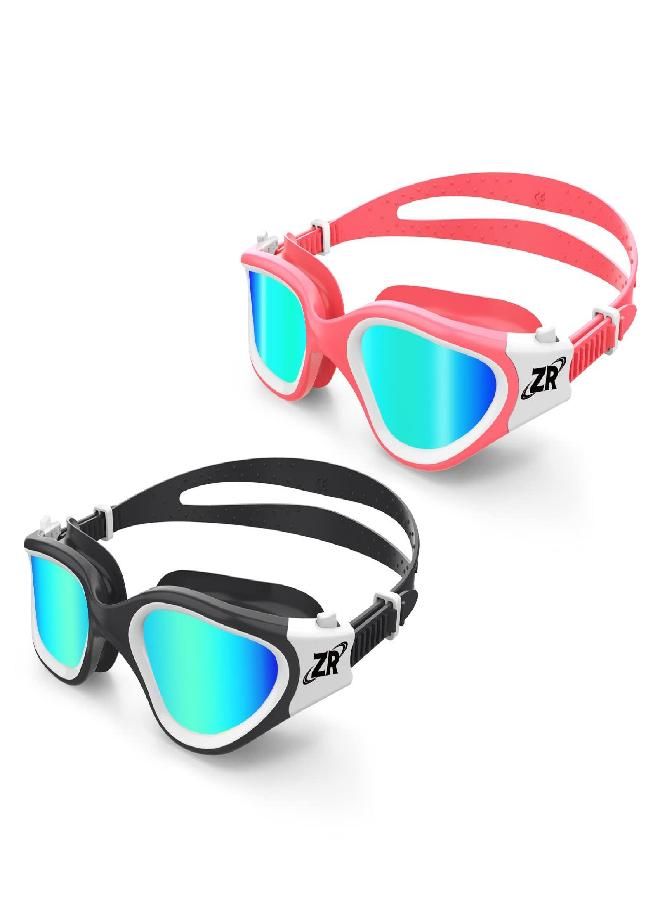 ZIONOR ZIONOR Kids Swim Goggles, 2 Packs G1MINI Polarized Swimming Goggles for Girls and Boys, UV Protection Anti-Fog for Child and Youth （GoldLens+GoldLens）  - Image 4