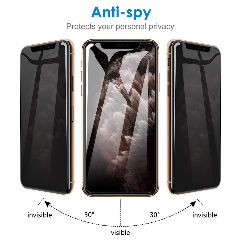 JETech Privacy Screen Protector for iPhone 11 Pro, iPhone Xs and iPhone X 5.8-Inch, Anti Spy Tempered Glass Film, 2-Pack - Image 4