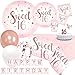 Oojami Sweet 16 Party Supplies for Girls Serves 24 Rose Gold Plates Napkins Cups Table Covers Balloons Banner Cake Topper Candle 16th Birthday Decorations Set - Image 4