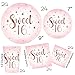 Oojami Sweet 16 Party Supplies for Girls Serves 24 Rose Gold Plates Napkins Cups Table Covers Balloons Banner Cake Topper Candle 16th Birthday Decorations Set - Image 2