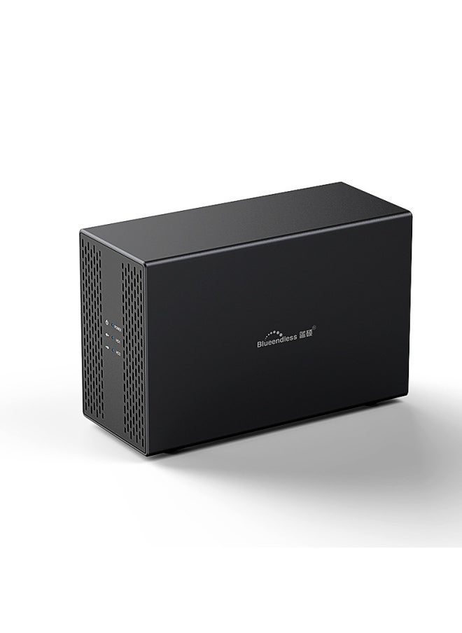 Generic - Double Drive Position Metal USB3.0 SATA Mobile Hard Disk Box RAID Array For Desktop Dual Disk Slot RAID Enclosure Aluminum Alloy-Color:Double Disc Position C Port (European Gauge Power Supply) - Image 1