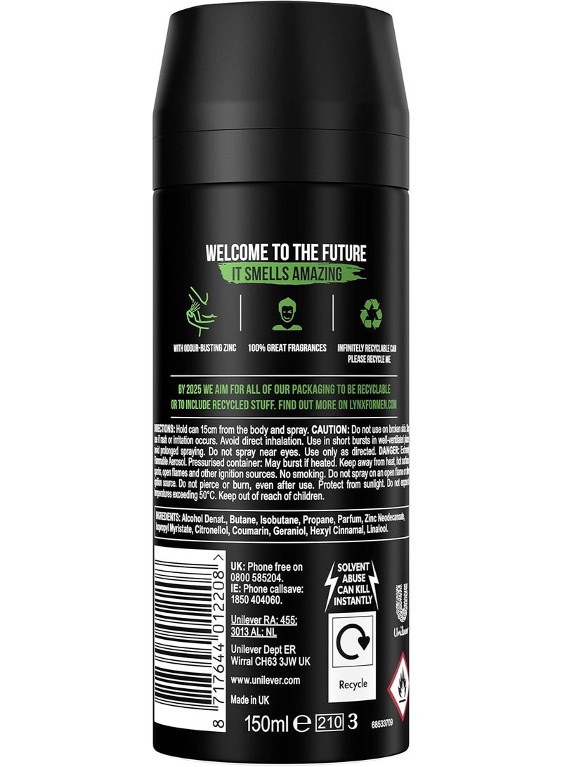 Lynx Africa 48 hours of odour-busting zinc tech Aerosol Bodyspray Deodorant to Finish Your Style, Fresh, 150 ml - Image 3