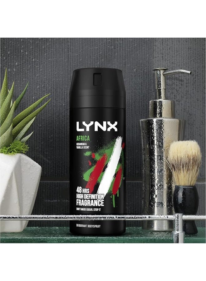 Lynx Africa 48 hours of odour-busting zinc tech Aerosol Bodyspray Deodorant to Finish Your Style, Fresh, 150 ml - Image 4