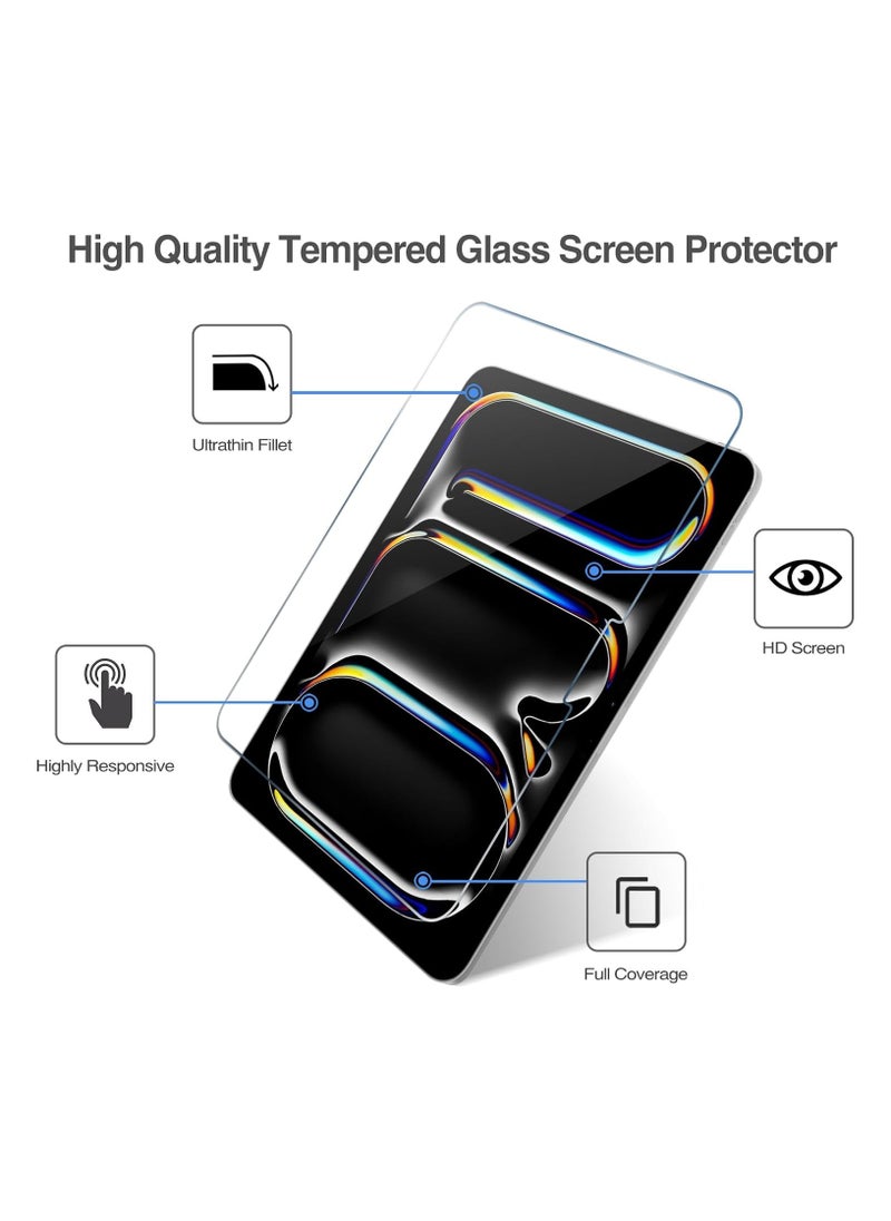 Generic 2 Pack Screen Protector for iPad Pro 11-Inch (M4) 2024 A2836 A2837 A3006, Tempered Glass Film Guard for iPad Pro 11  - Image 2