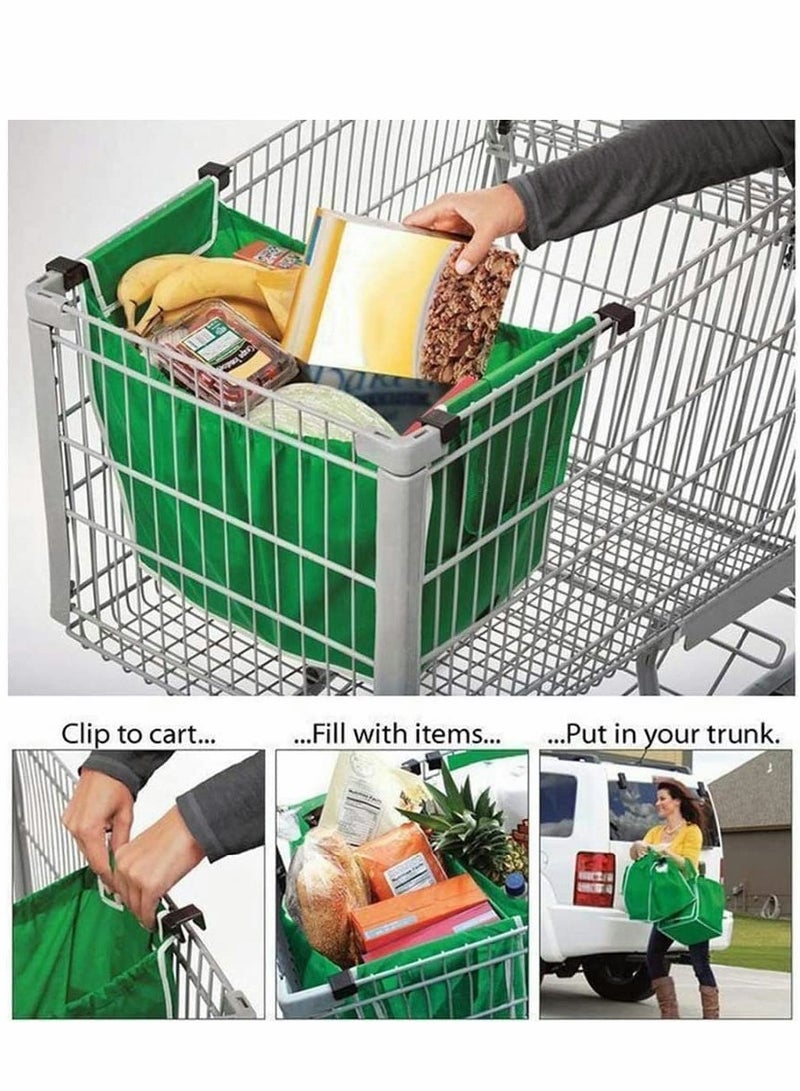 Eco,Friendly Reusable Shopping Tote Bags, Set of 2 Foldable Grocery Bags with Comfortable Handles - Image 3