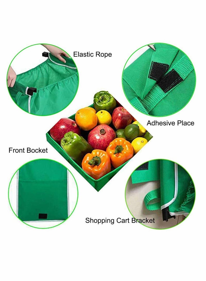 Eco,Friendly Reusable Shopping Tote Bags, Set of 2 Foldable Grocery Bags with Comfortable Handles - Image 5