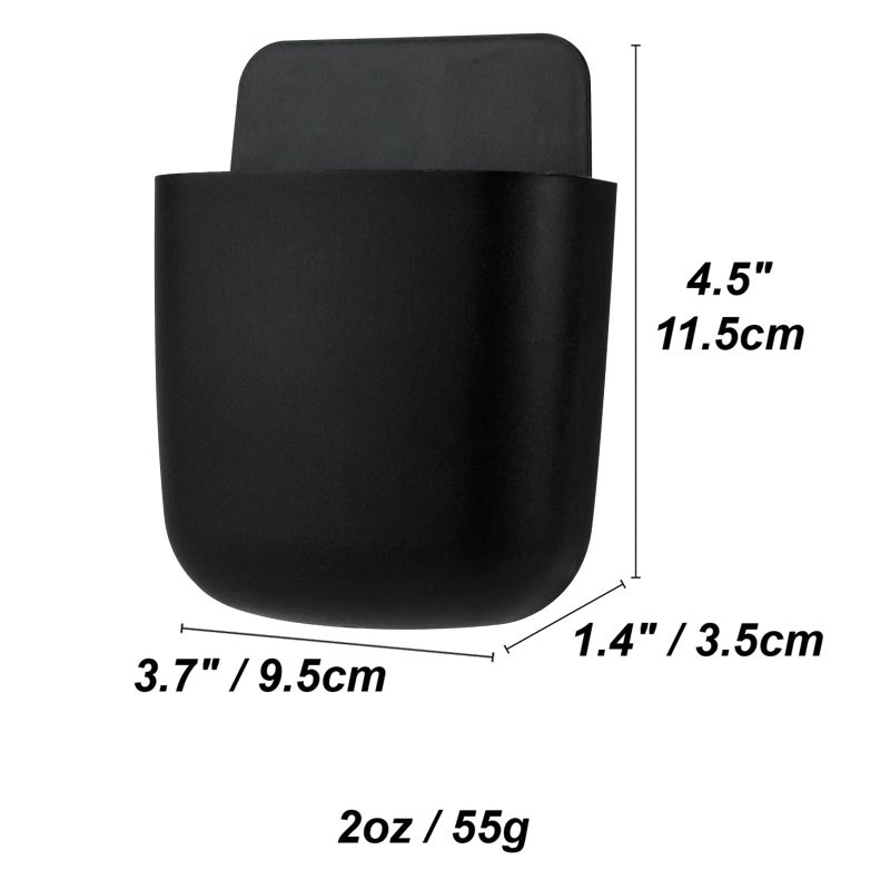 kulusion 3 Pcs Remote Control Holder, Wall Mount Pen Holder Hole-Free Self Adhesive Phone Charging Organizer Pencil Storage Containers for Home Office School Supply Orgaizer â€‹(Black - Image 5