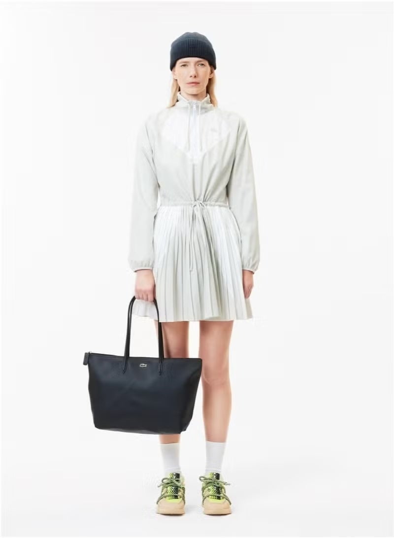 لاكوست حقيبة جلد التماسيح النسائية L12.12 المفهوم الأنيقة ذات السعة الكبيرة ذات الحجم الكبير حقيبة يد واحدة الكتف حقيبة كبيرة سوداء 45cm * 30cm * 12cm - Image 5