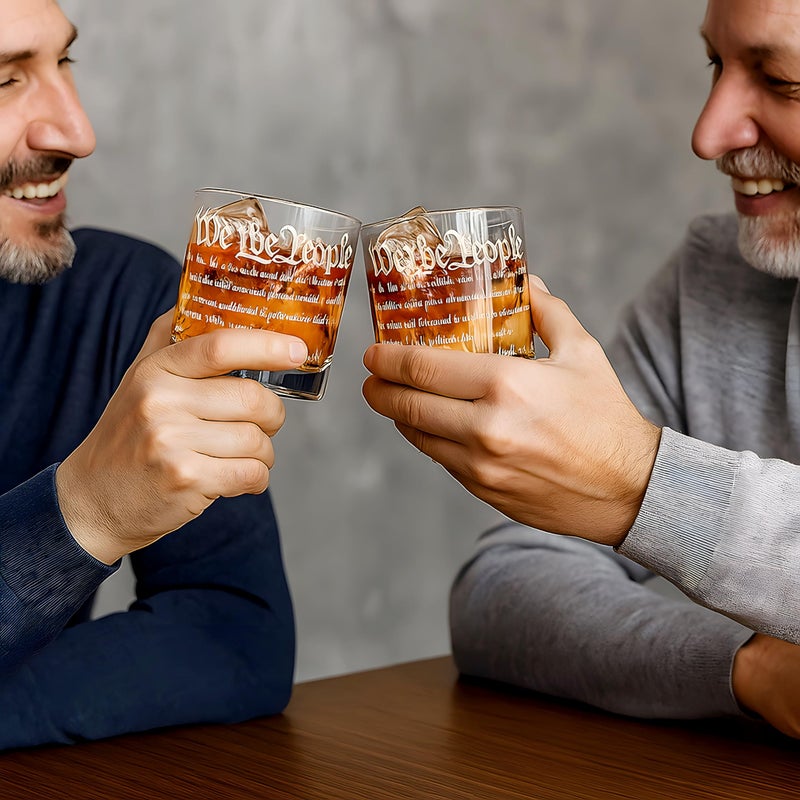 YJGS Whiskey Decanter Set for Men, We The People Decanter Set with Glasses, Engraved American Flag Decanter for Liquor Bourbon Gifts for Men Unique Birthday Father's Day Gifts for Men Dad - Image 5