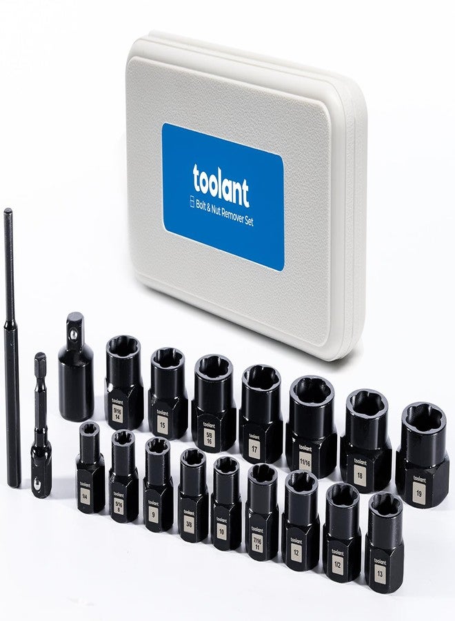 toolant 19pcs Impact Bolt Extractor Kit, Bolt & Nut Remover Socket Tool Kit, Stripped Bolt Extractor for Damaged Screws and Bolts - Image 1