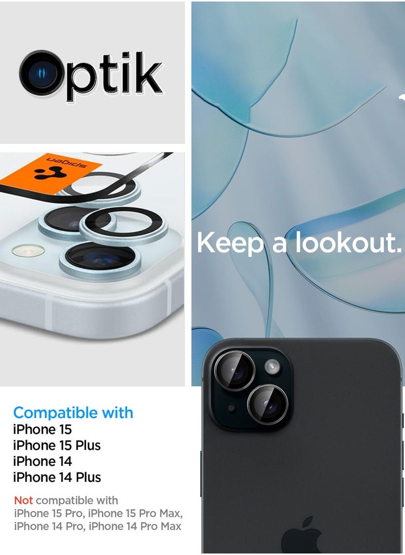 Spigen Glastr Ez Fit Optik PRO for iPhone 15 Plus, iPhone 15, iPhone 14 Plus and iPhone 14 Camera Lens Screen Protector - Blue [2 Pack]  - Image 2