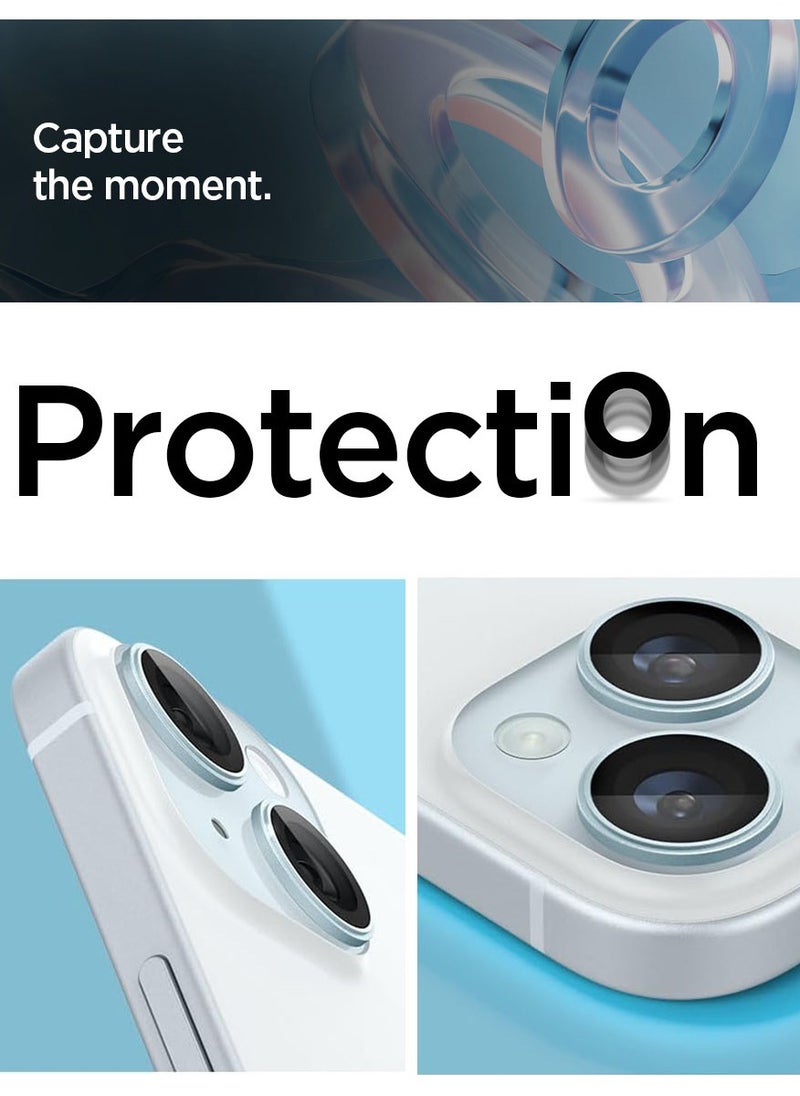 Spigen Glastr Ez Fit Optik PRO for iPhone 15 Plus, iPhone 15, iPhone 14 Plus and iPhone 14 Camera Lens Screen Protector - Blue [2 Pack]  - Image 4