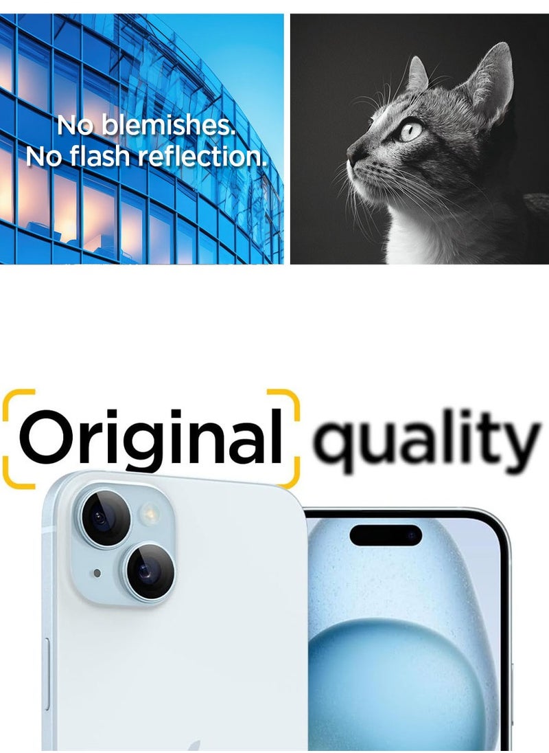 Spigen Glastr Ez Fit Optik PRO for iPhone 15 Plus, iPhone 15, iPhone 14 Plus and iPhone 14 Camera Lens Screen Protector - Blue [2 Pack]  - Image 3