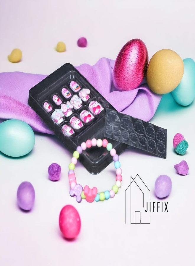 Jiffix Cute Fantasy Nail & Bracelet Set - Adorable, Fun, Stylish, Easy to Apply, Perfect for Kids, Trendy Designs, Durable, Fashionable, Gift-Worthy, Vibrant Colors, Playful & Charming Look! - Image 2
