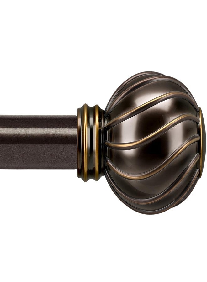 Lootkell Brown Curtain Rods for Windows 28 to 142 Inches Adjustable Length Heavy Duty 7/8" Diameter Window Curtain Rod with Decorative Finials for Outdoor Farmhouse Bedroom Kitchen Living Room - Image 1