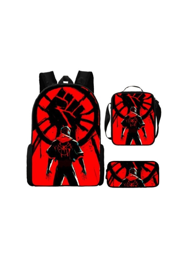 Spiderman Three-Piece Cartoon Backpack For Primary School Students 29*42*16cm