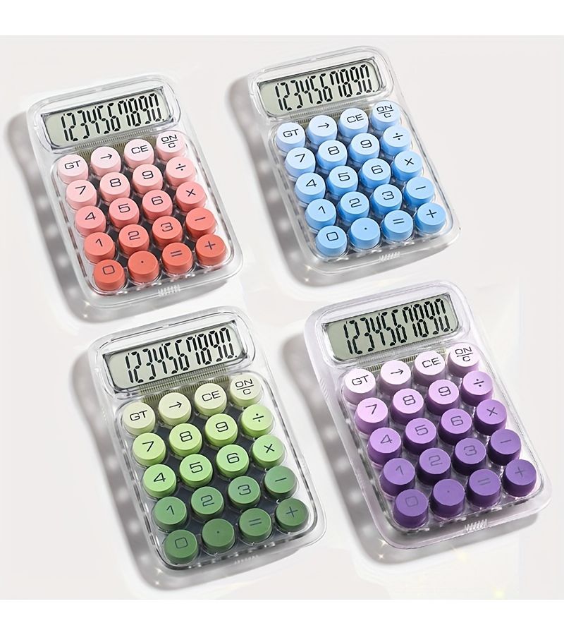 1 Pc Transparent Green High Value Creative Mini Cute Calculator Portable For Business Finance Office Use Battery Not Included - Image 1