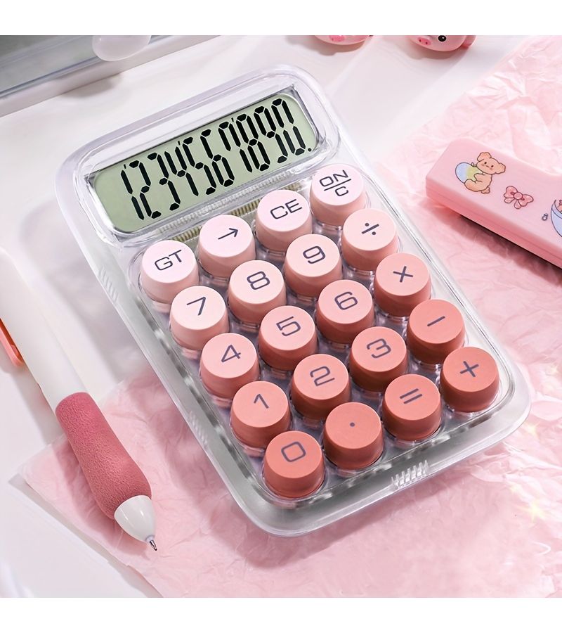 1 Pc Transparent Green High Value Creative Mini Cute Calculator Portable For Business Finance Office Use Battery Not Included - Image 5