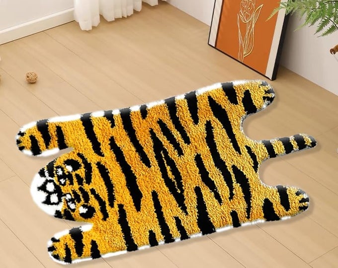 CUTE TIGER SHAPED KIDS BATH MAT AREA RUG FOR BEDROOM BATHROOM KITCHEN FLOOR WATER ABSORPTION NONSLIP SMALL CARPET DOOR MAT PLAYMAT 50 90CM