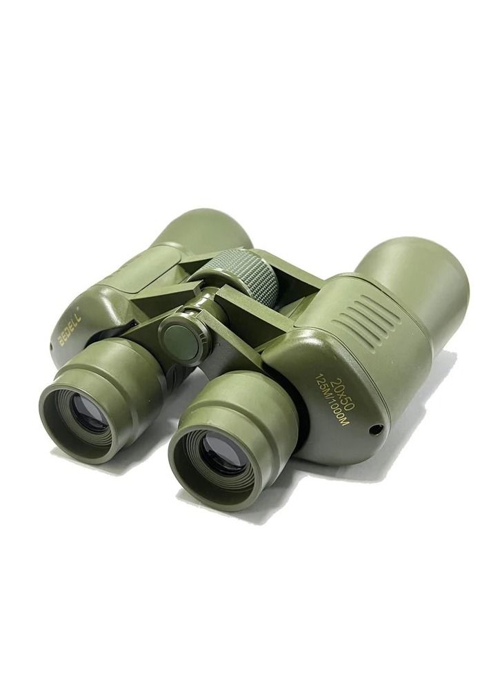 عام مناظير التنزه الخارجية عالية الدقة 20 * 50 تكبير / تصغير الجيش الأخضر البصريات المعدنية 125 متر / 1000 متر تلسكوب لمشاهدة الصيد المضغوط - Image 2
