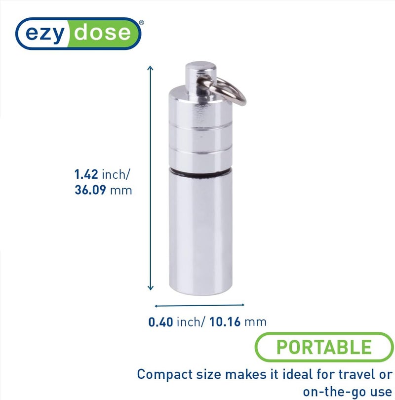 Ezy Dose Keychain Pill Box - Travel-Sized Metal Canister for Medicines and Small Items - Image 3