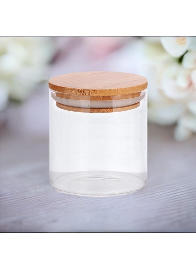 JUVITUS JUVITUS 10 oz Clear Glass Borosilicate Jar with Bamboo Silicone Sealed Lid (6 Pack) Nuts Spice or Kitchen Storage  - Image 5