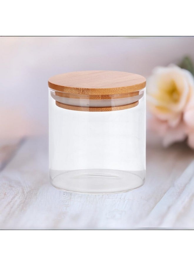 JUVITUS JUVITUS 10 oz Clear Glass Borosilicate Jar with Bamboo Silicone Sealed Lid (6 Pack) Nuts Spice or Kitchen Storage  - Image 4