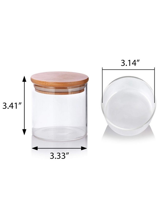 JUVITUS JUVITUS 10 oz Clear Glass Borosilicate Jar with Bamboo Silicone Sealed Lid (6 Pack) Nuts Spice or Kitchen Storage  - Image 2