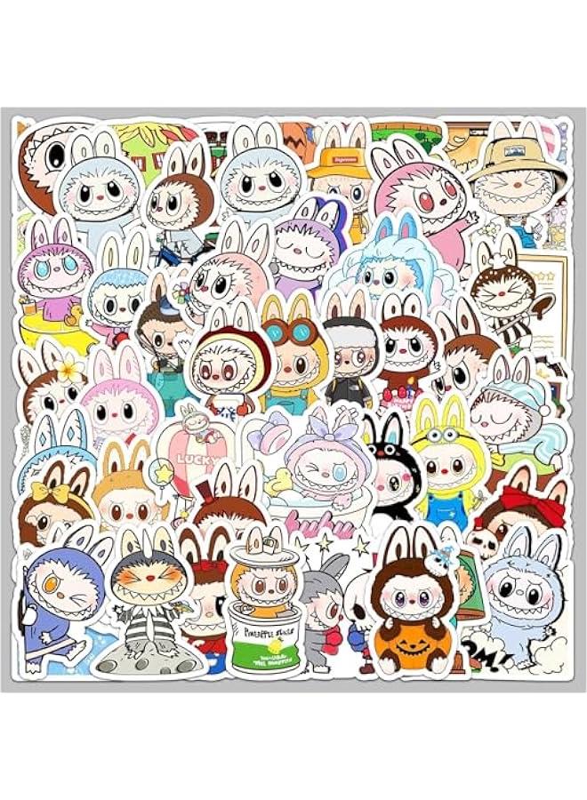 Arabest 50pcs Labubu Cartoon Stickers for Teen Water Bottle, Cool Terror Labubu Waterproof Vinyl Decal for Kids Adult Girl Laptop Skateboard Phone Guitar Travel  - Image 5