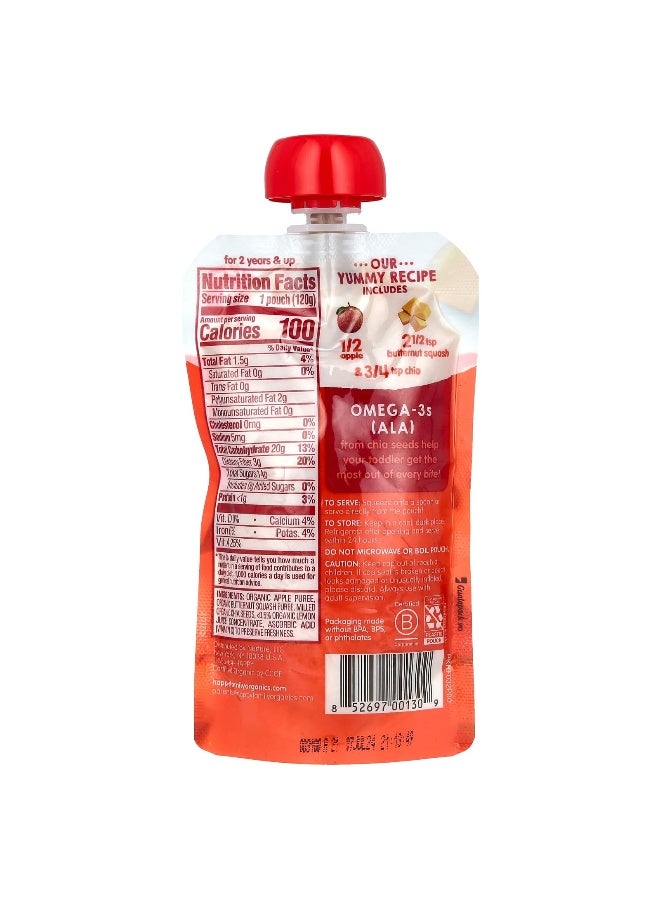 Happy Family Organics Happy Family Organics, Happy Tot, Superfoods, For 2+ Years, Organic Apples, Butternut Squash, & Chia, 4.22 oz (120 g)  - Image 2