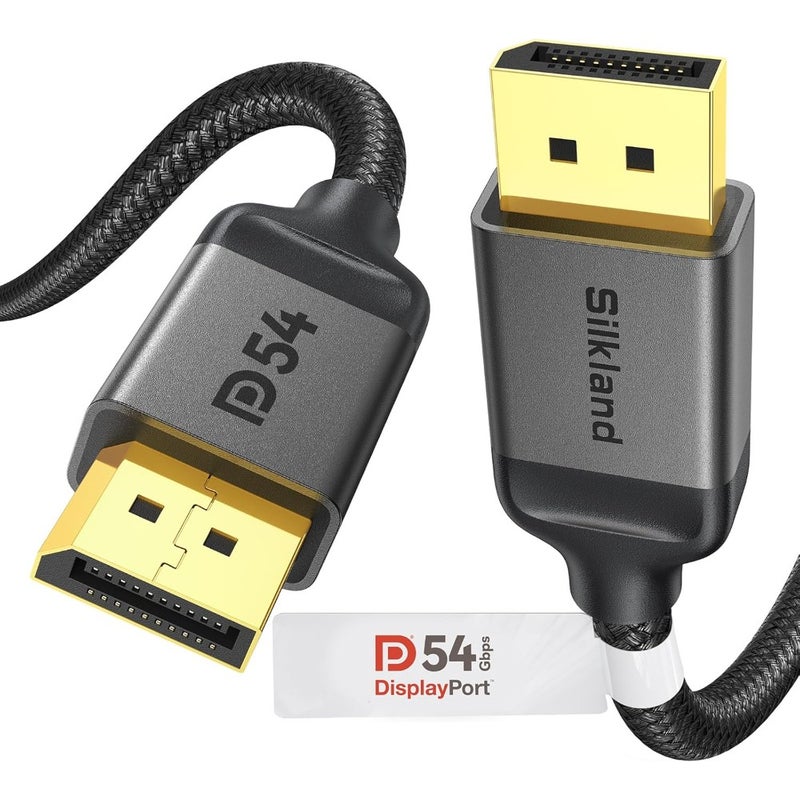 54Gbps Displayport 2.1 Cable [VESA Certified], 8K@120Hz, 4K@540Hz, HDR10, G-Sync and FreeSync, DSC 1.2a, DP 2.1 Cable for 540Hz 360Hz 240Hz 144Hz Gaming Monitor, PC, Graphics Card - Image 1