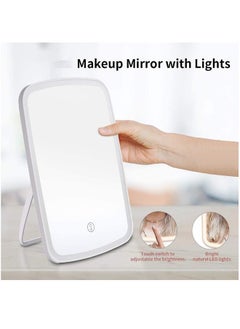 Arabest Makeup Mirror with Lights, USB Rechargeable Vanity Mirror, Touch Adjustable 3 Color Lighting Modes Lighted Makeup Mirror, LED Brightness Adjustable Portable Makeup Mirror for Makeup Desk  - Image 2