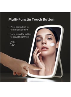 Arabest Makeup Mirror with Lights, USB Rechargeable Vanity Mirror, Touch Adjustable 3 Color Lighting Modes Lighted Makeup Mirror, LED Brightness Adjustable Portable Makeup Mirror for Makeup Desk  - Image 3