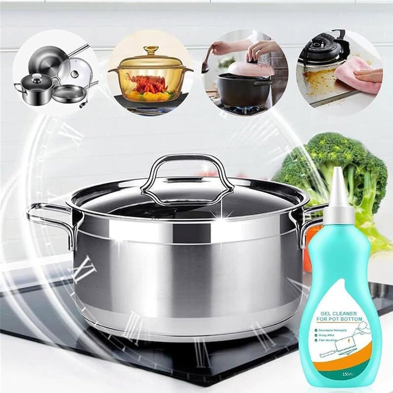 كلاراكو منظف الترسبات السوداء في قاع القدر، منظف جل لقاع أواني الطهي، عامل اسوداد أواني الطهي، منظف الأوساخ السوداء لقاع أواني الفولاذ المقاوم للصدأ، منظف تلميع قاع أواني الحديد المحروق في المطبخ (قطعة واحدة) - Image 5
