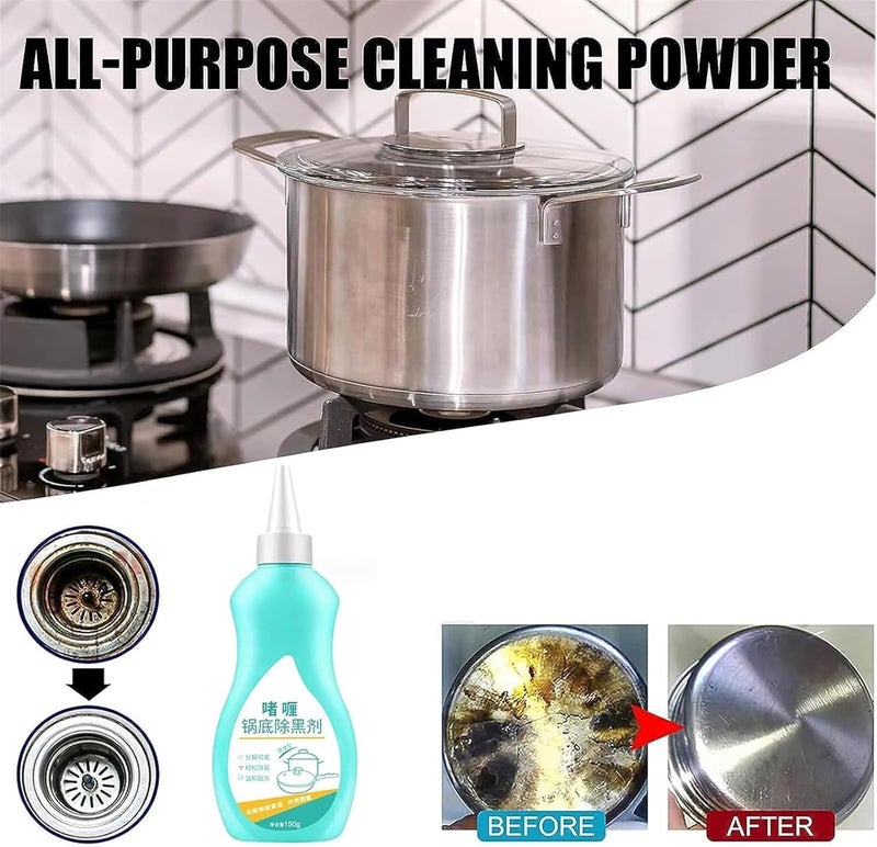 كلاراكو منظف الترسبات السوداء في قاع القدر، منظف جل لقاع أواني الطهي، عامل اسوداد أواني الطهي، منظف الأوساخ السوداء لقاع أواني الفولاذ المقاوم للصدأ، منظف تلميع قاع أواني الحديد المحروق في المطبخ (قطعة واحدة) - Image 4