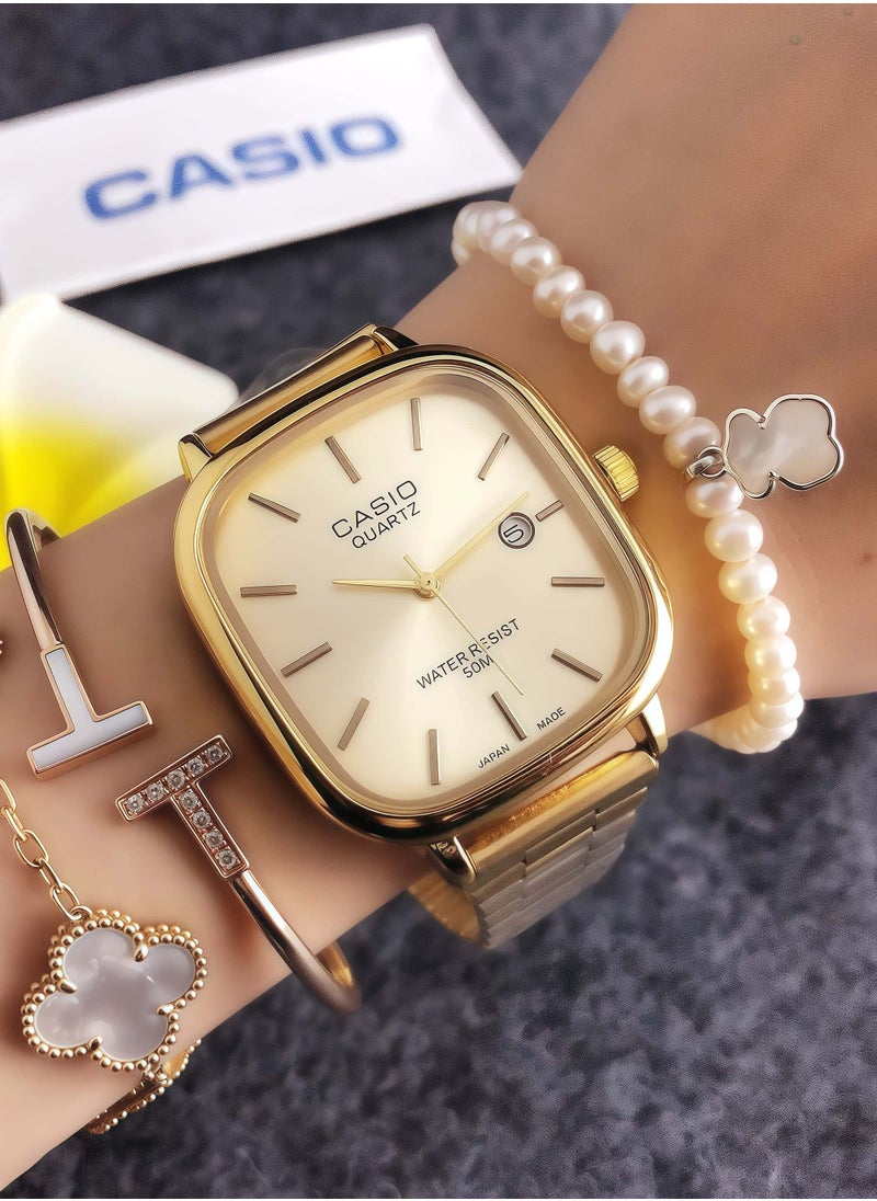 CASIO Classic Men's and Women's Fashion Multi functional Alloy square Quartz Watch Stainless Steel Strap 36CM  - Image 2